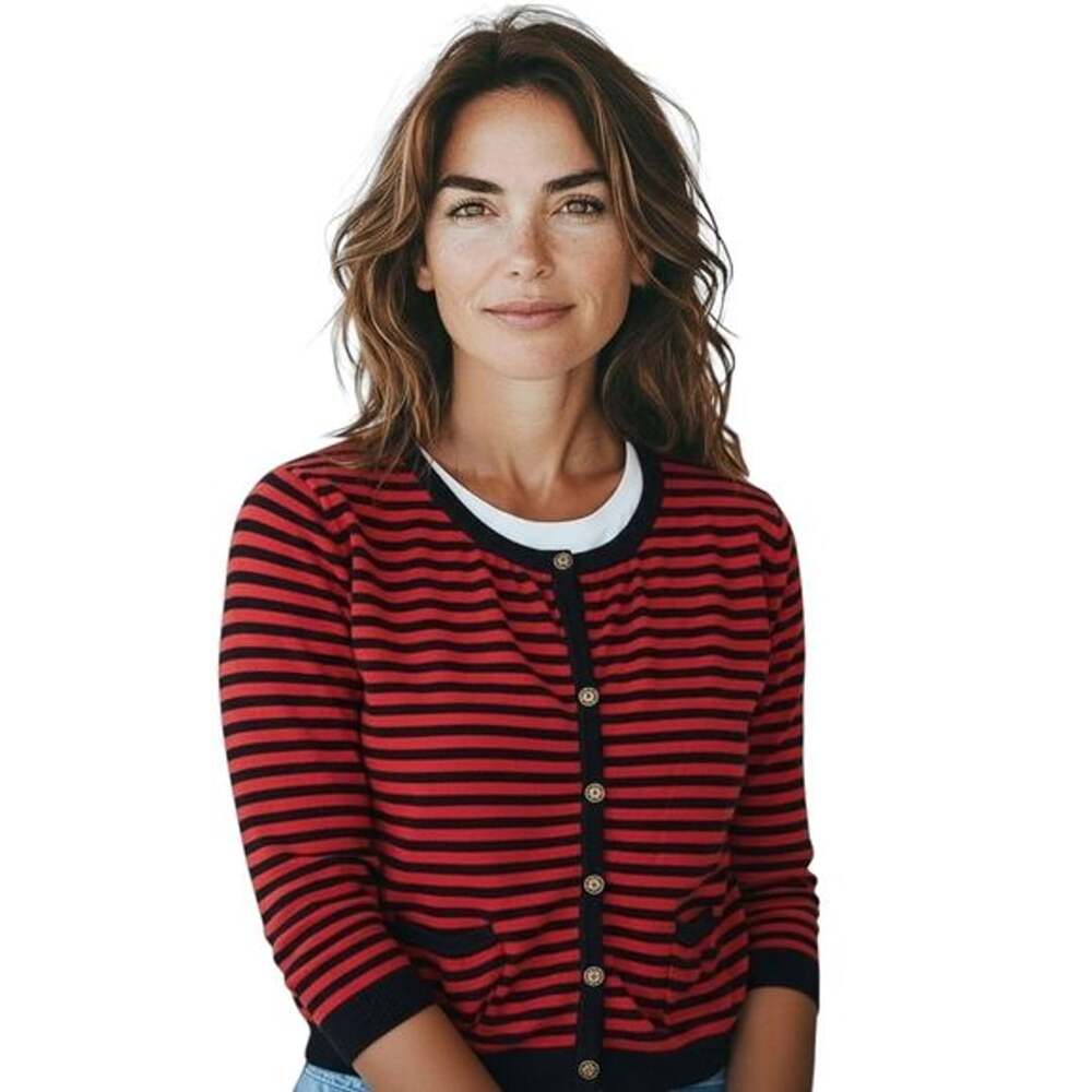 Tommy Hilfiger Blue and Red Button Down Cardigan